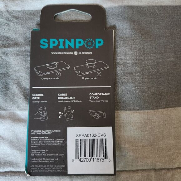 SpinPop: Phone Grip & Stand -‎ Iridescent Black Crocodile - Picture 2 of 2